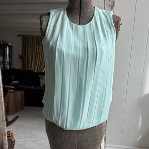 Calvin Klein Light Green Pleated Blouse